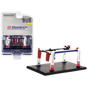 Adjustable Four-Post Lift "BFGoodrich" White and Red "Four-Post Lifts" "Four-Post Lifts" Series 4 1/64 Diecast Model by Greenlight