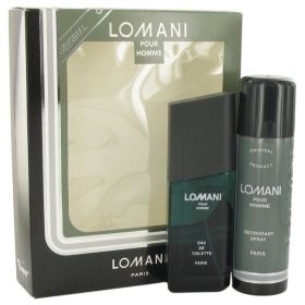 Lomani Gift Set - 3.4 Oz Eau De Toilette Spray + 6.7 Oz Deodorant Spray -- For Men