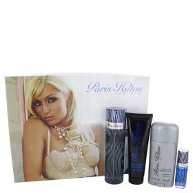 Paris Hilton Gift Set - 3.4 Oz  Eau De Toilette Spray + 3 Oz Body Wash + 2.75 Oz Deodorant Stick + .25 Mini Edt Spray -- For Men