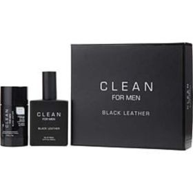 Clean Black Leather By Dlish Edt Spray 3.4 Oz & Deodorant Stick 2.6 Oz For Men