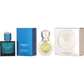 Versace Variety By Gianni Versace 2 Piece Unisex Variety With Versace Eros Pour Femme & Versace Eros Pour Homme And Both Are Edt Spray 1 Oz For Anyone