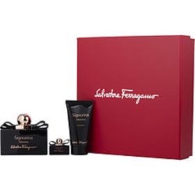 Signorina Misteriosa By Salvatore Ferragamo Eau De Parfum Spray 3.4 Oz & Body Lotion 1.7 Oz & Eau De Parfum 0.17 Oz Mini For Women