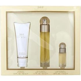 Perry Ellis 360 By Perry Ellis Edt Spray 1.7 Oz & Shower Gel 3 Oz & Edt Spray 0.25 Oz For Women